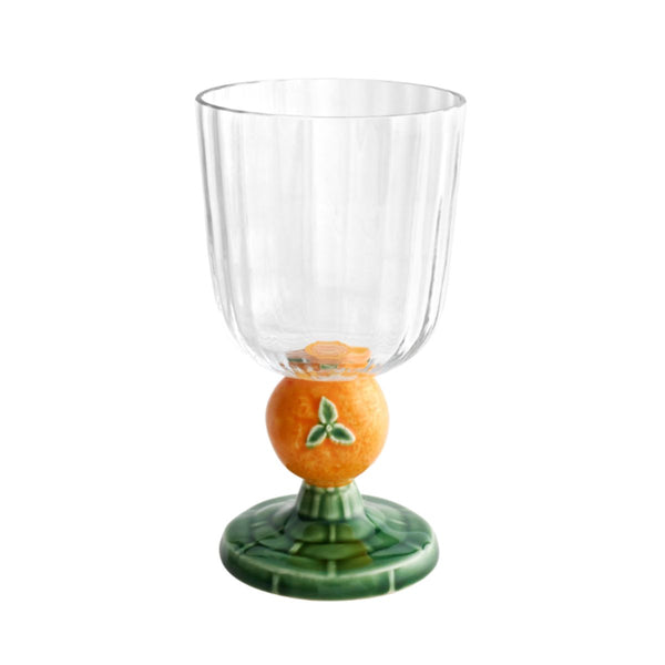 Bordallo Pinheiro Carmen Orange Glass Goblet