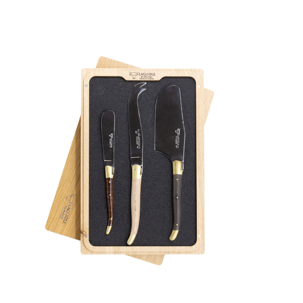 Laguiole Mixed Wood Cheese Knife Set