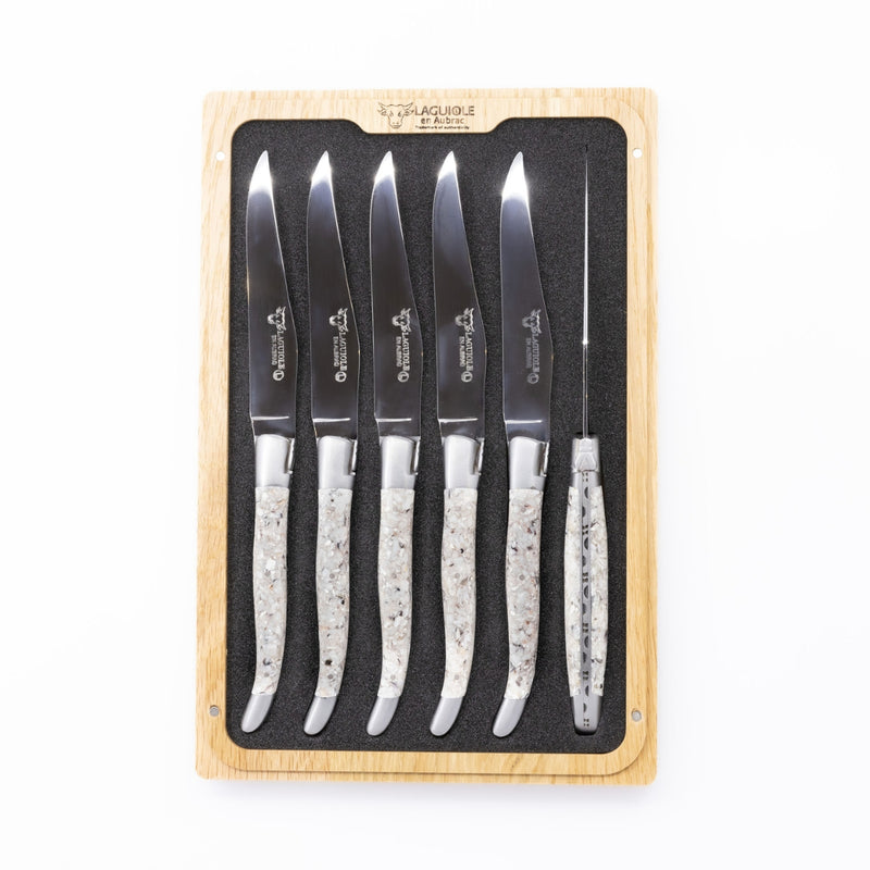 Laguiole Set of 6 Steak Knives - Oyster Shell