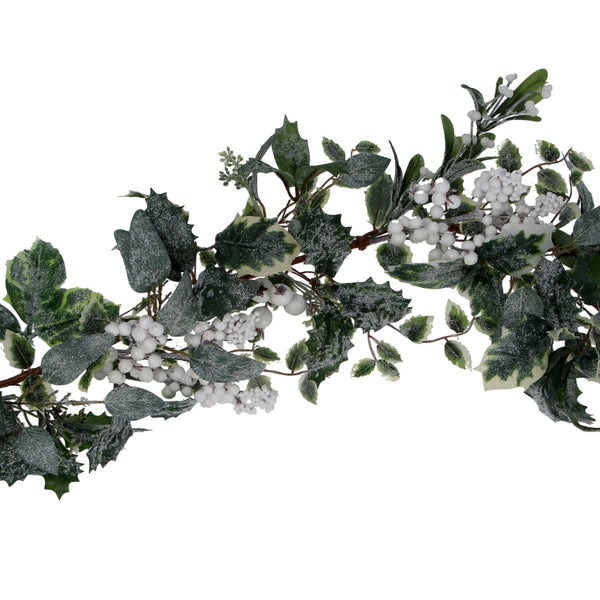 Mixed Leaf/White Berry Garland