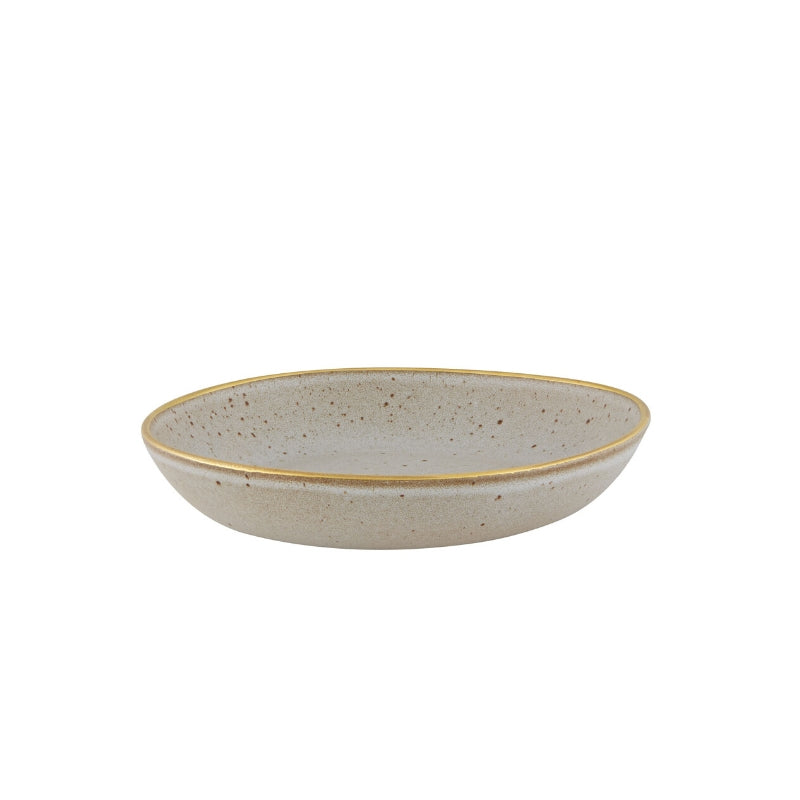 Casa Alegre Gold Stone White Pasta Plate - 22cm
