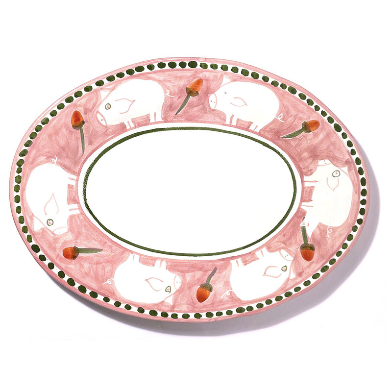 Amalfi Pink Cortile Oval Dish - 43cm