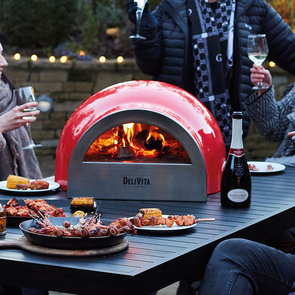 Delivita Wood-Fired Pizza/Oven - Chill Red | Basic Bundle
