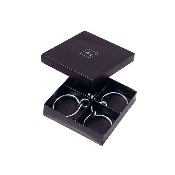 Himla Grinda Knot Napkin Ring (Set of 4) Silver Divertimenti