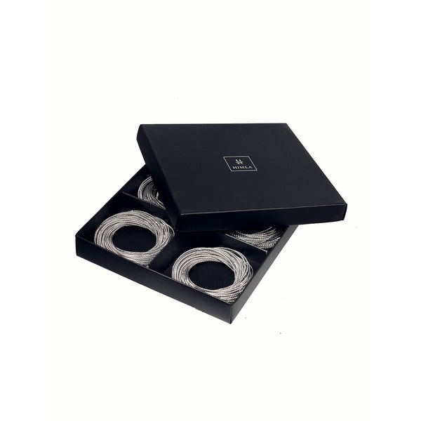 Himla Kerala Set of 4 Napkin Rings Silver Divertimenti