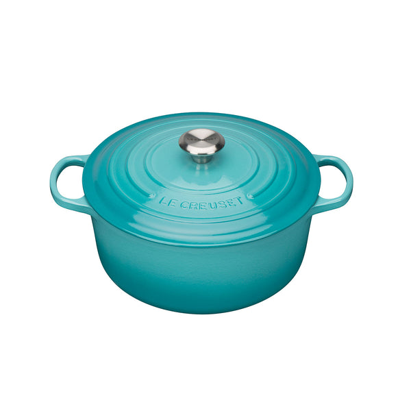 Le Creuset Signature Round Casserole - 24cm Teal | Divertimenti
