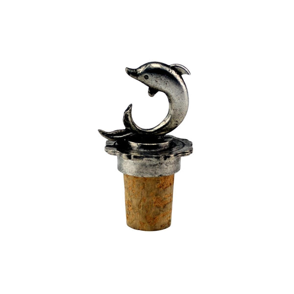 French Pewter Dolphin Bottle Stopper