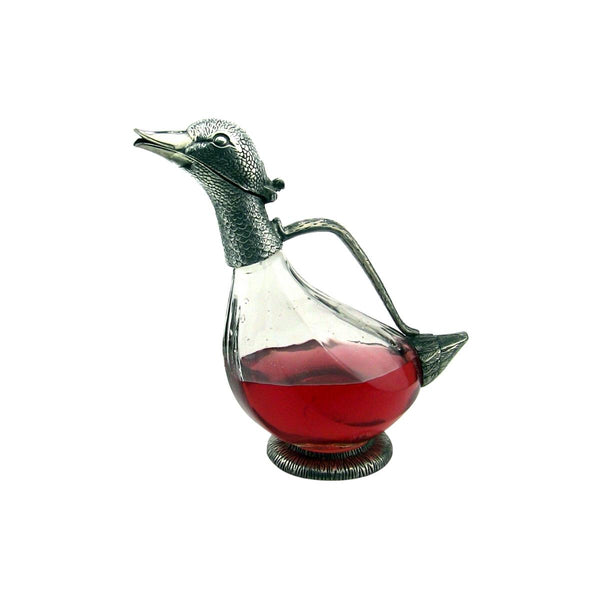 French Pewter Duck Head Decanter