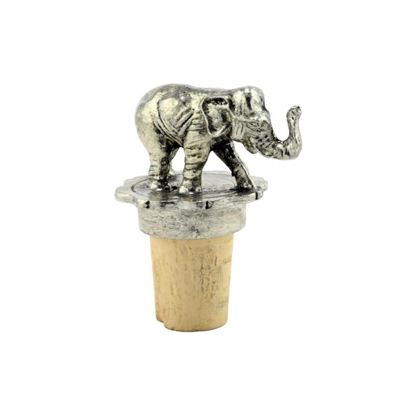 French Pewter Standing Elephant Bottle Stopper