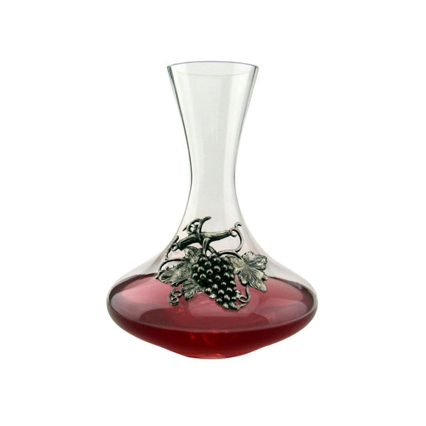French Pewter Decanter With Grape Motif