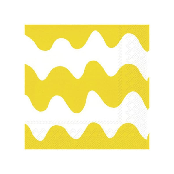 Marimekko Pack of 20 Paper Napkins - Lokki Yellow