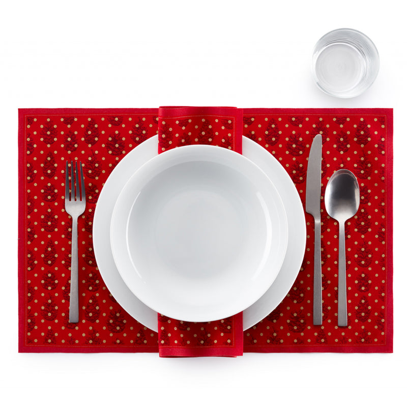 My Drap 6 Piece Cotton Placemat Roll - Pinecone