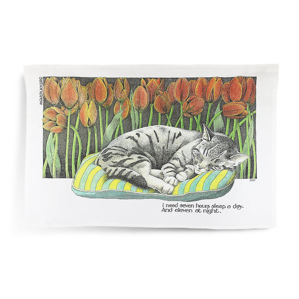 Simon Drew Tea Towel - Cat Nap