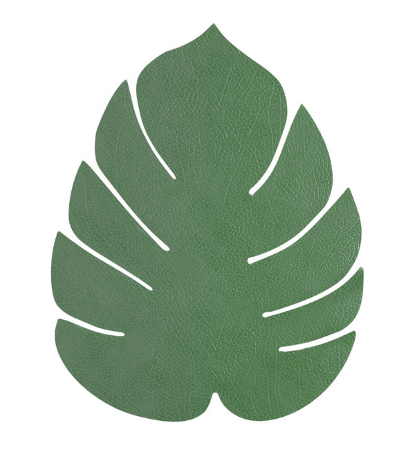 LIND DNA Leather Leaf Table Mat - Large Forest