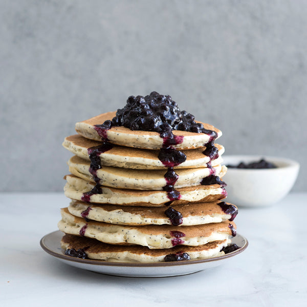 Nordic Ware: Lemon Poppyseed Pancakes with Blueberry Compote