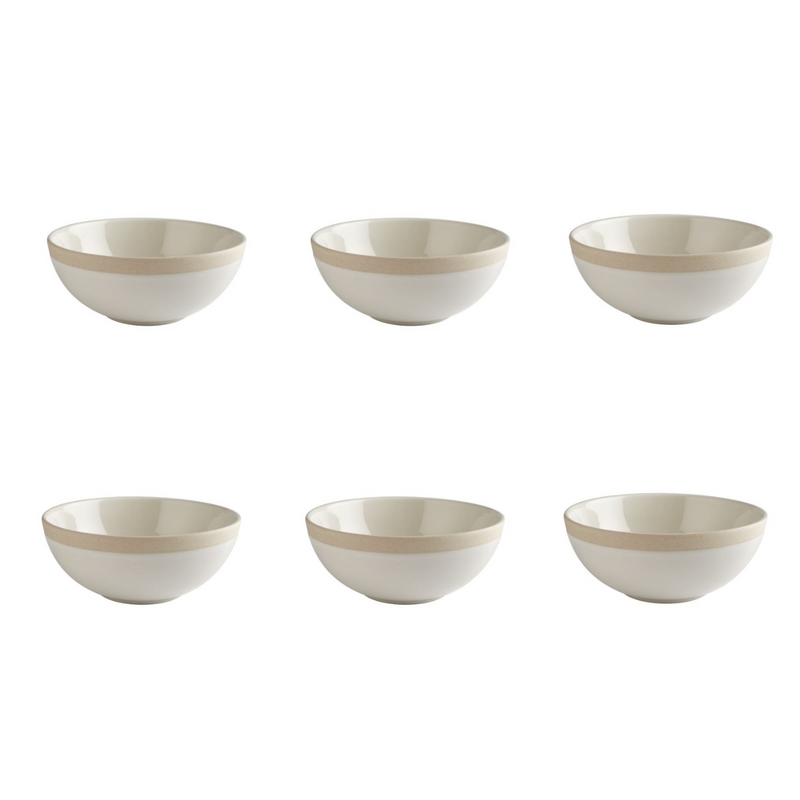 Set of 6 Elements Bone Cereal Bowl - 15.5cm