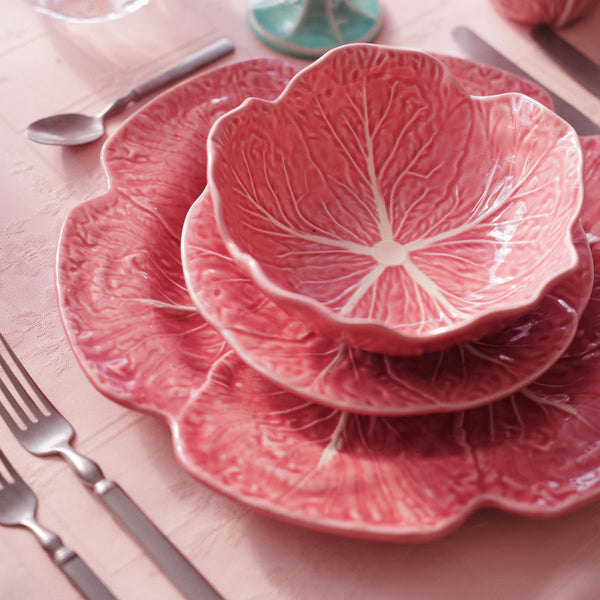 Bordallo Pinheiro Rose Pink Cabbage Oval Dish - 37.5cm