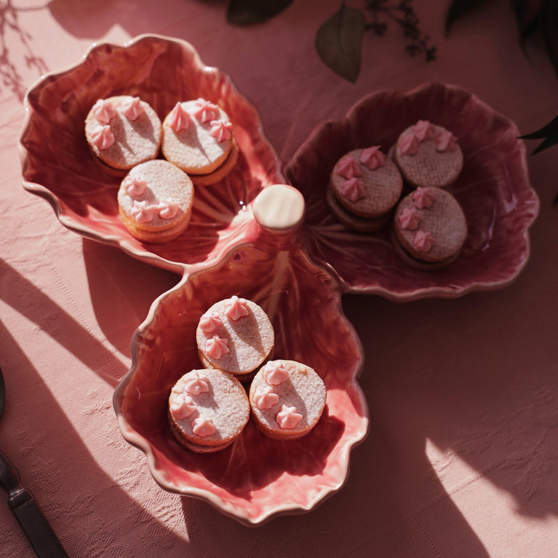 Bordallo Pinheiro Rose Pink Cabbage Olive Dish