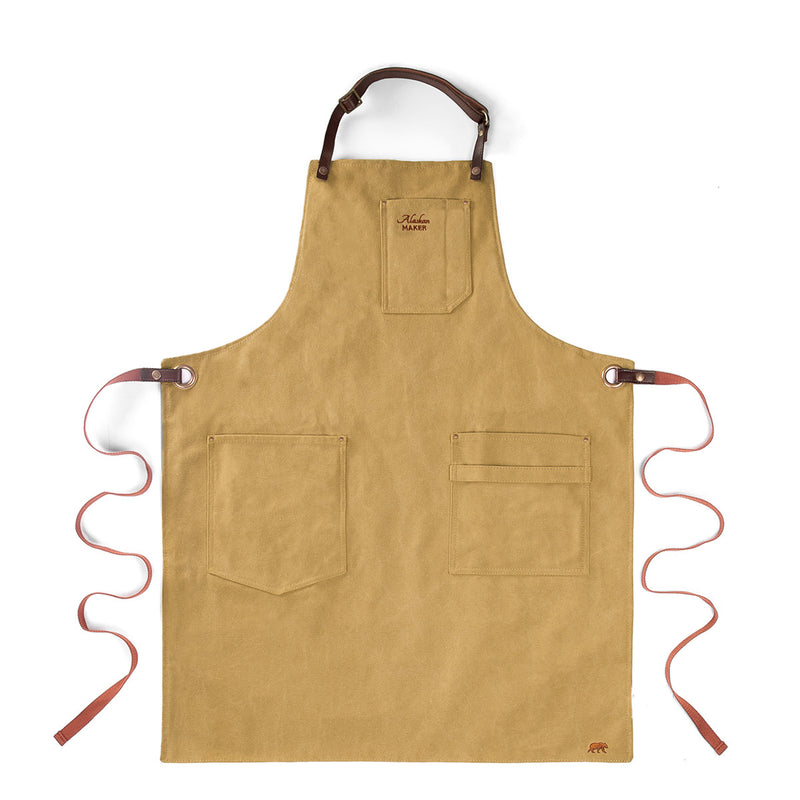 Alaskan Maker Vintage Cotton Apron - Mustard