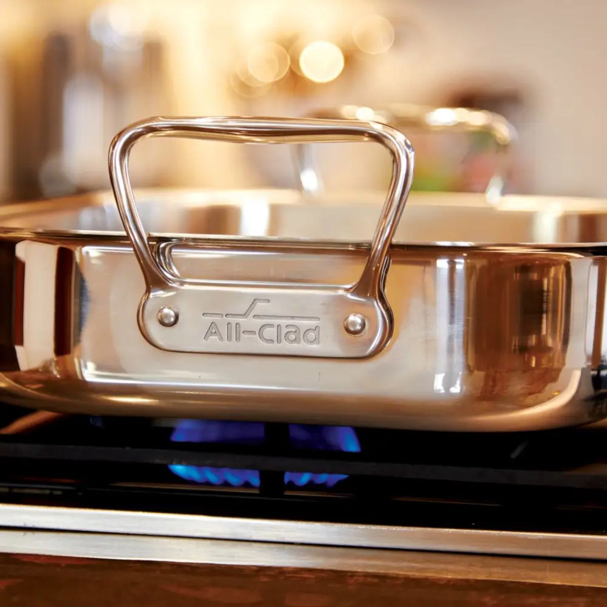 All - Clad Roaster With Rack - 40cm | Divertimenti Cookshop