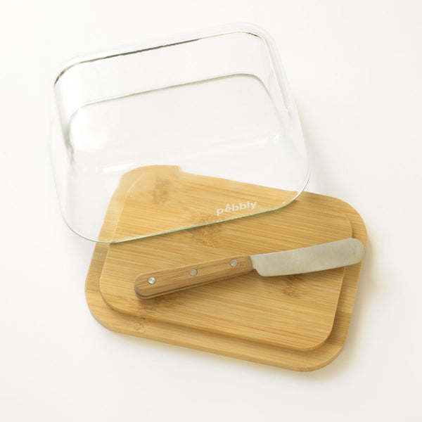 Pebbly Butter Dish W/Spreader