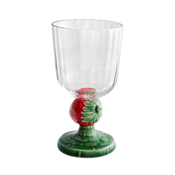 Bordallo Pinheiro Carmen Strawberry Glass Goblet