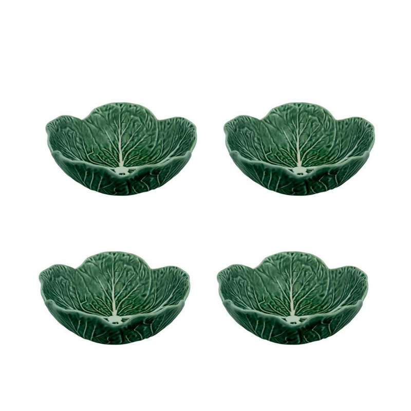 Set of 4 Bordallo Pinheiro Cabbage Bowls - 17cm