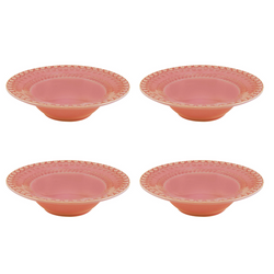 Set of 4 Bordallo Pinheiro Fantasy Pasta Bowls - Pink