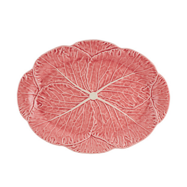 Bordallo Pinheiro Rose Pink Cabbage Oval Dish - 43cm