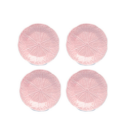 Set of 4 Bordallo Pink Cabbage Side Plates - 19cm
