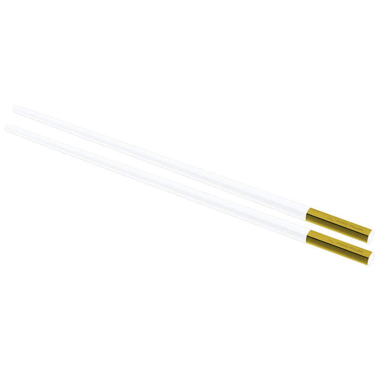 Toona Chopsticks Pair - White and Gold