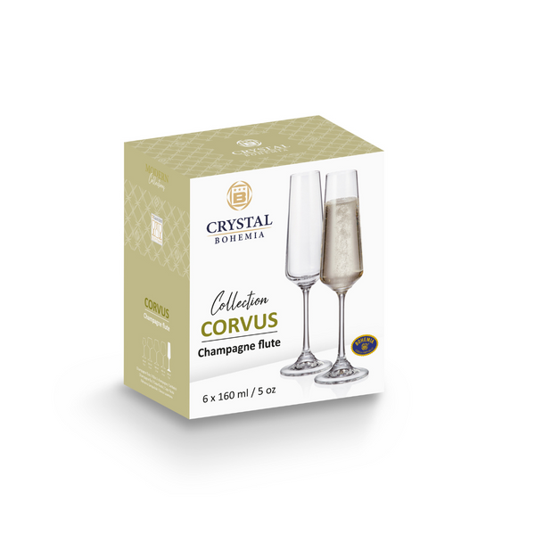 Crystal Bohemia Corvus Champagne Flute - Set of 6