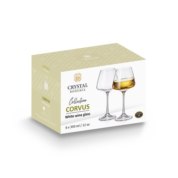 Crystal Bohemia Corvus White Wine Glasses - Set of 6