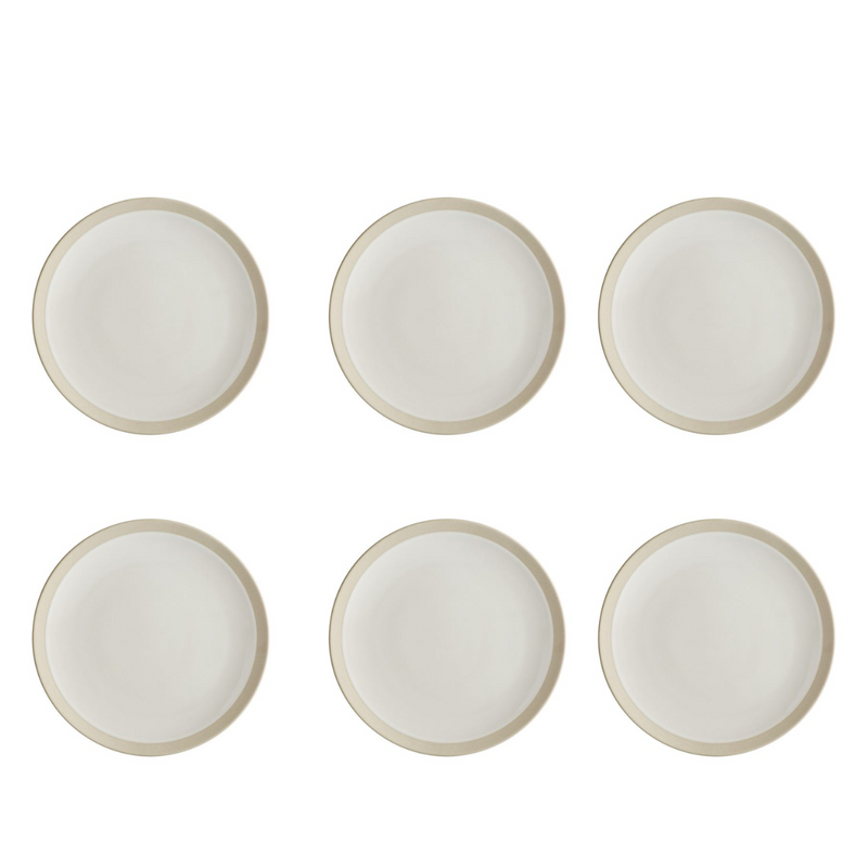 Set of 6 Elements Bone Dessert Plate - 20cm