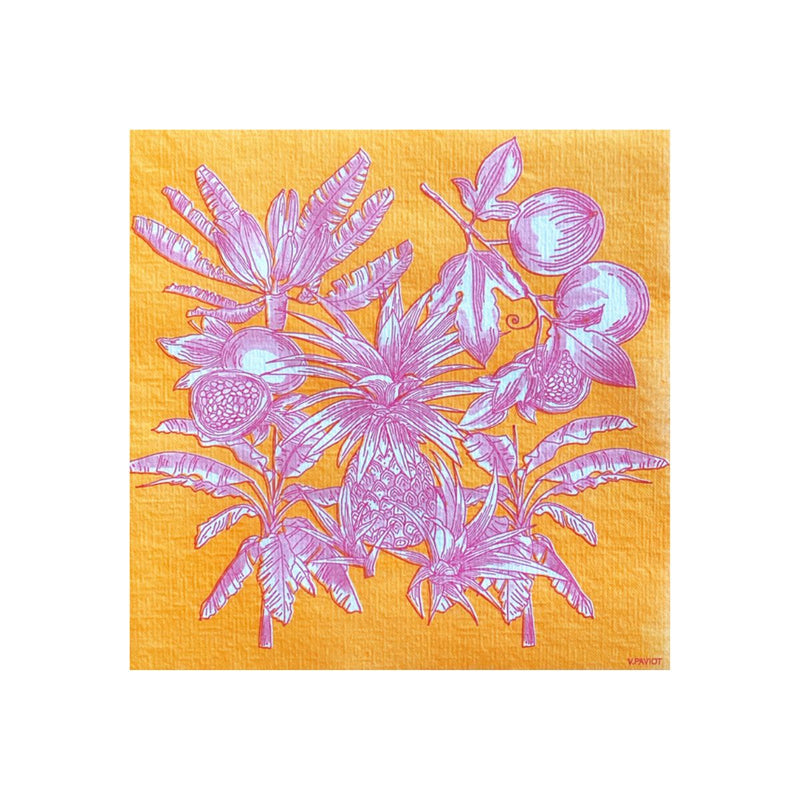 Francoise Paviot Cocktail Napkins - Exotic Yellow