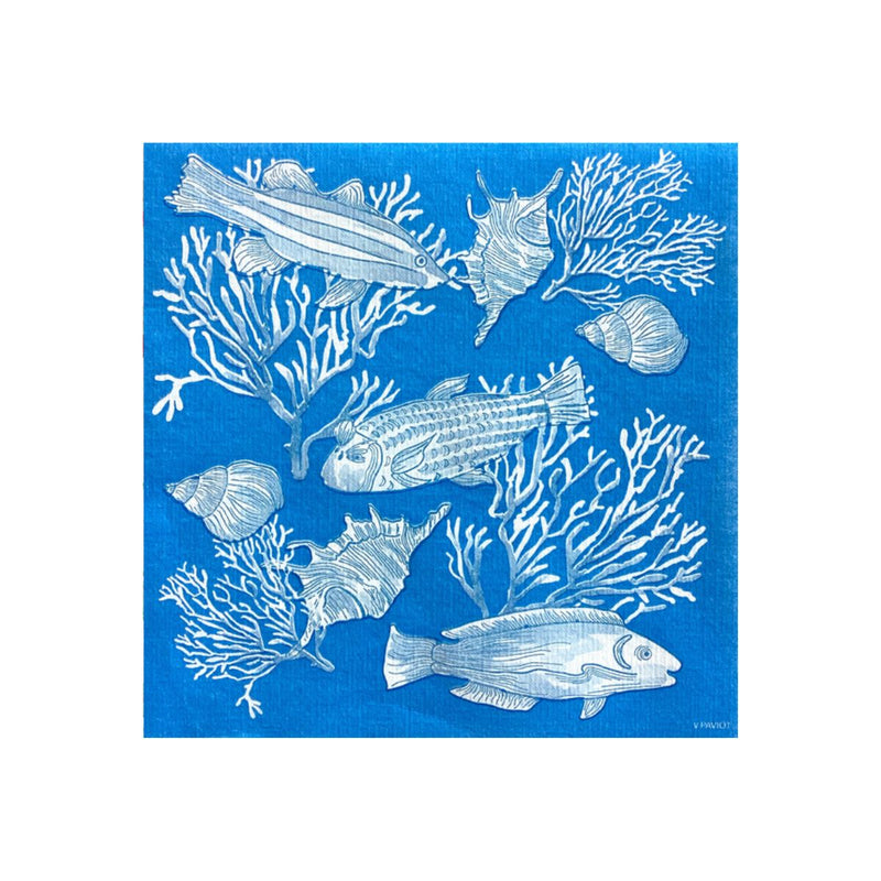 Francoise Paviot Cocktail Napkins - Marine Blue
