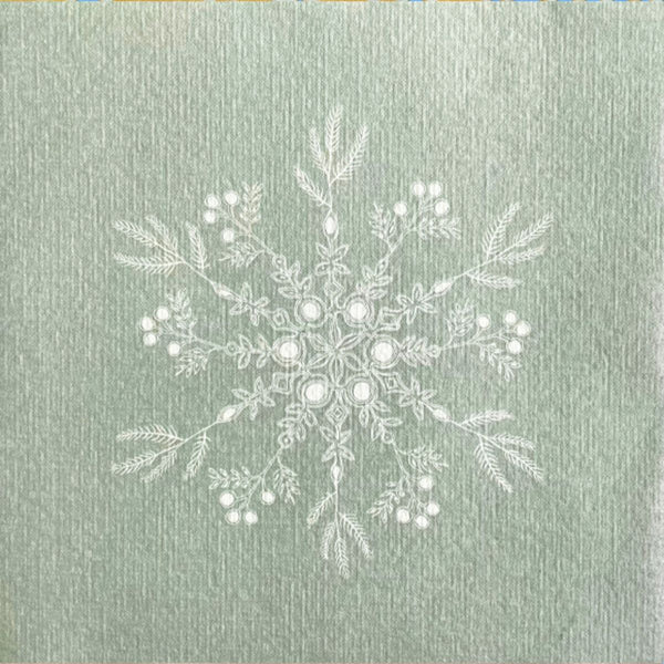 Francoise Paviot Dinner Napkin - Green Snowflake