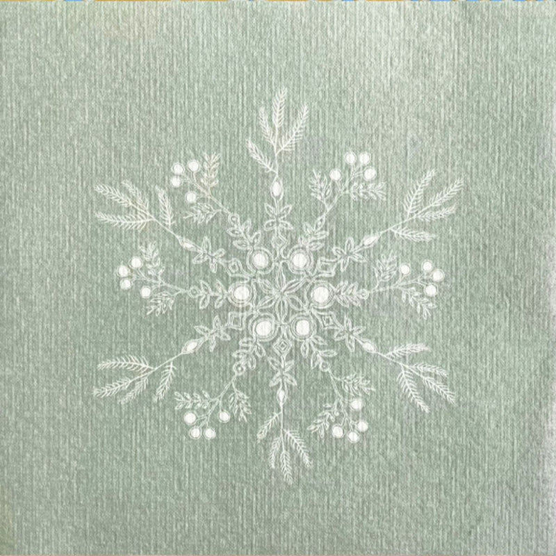 Francoise Paviot Dinner Napkin - Green Snowflake