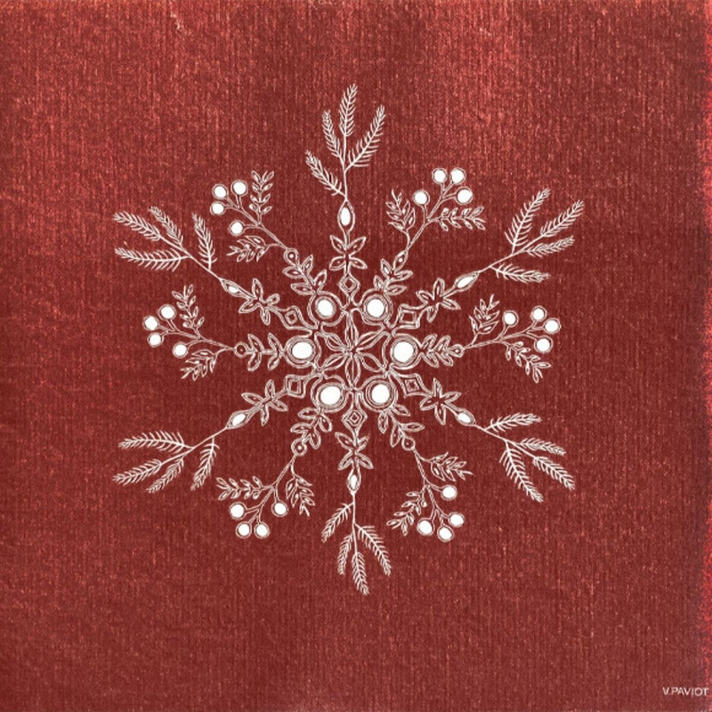 Francoise Paviot Dinner Napkin - Red Snowflake