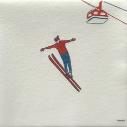 Francoise Paviot Dinner Napkin - Ski Jump
