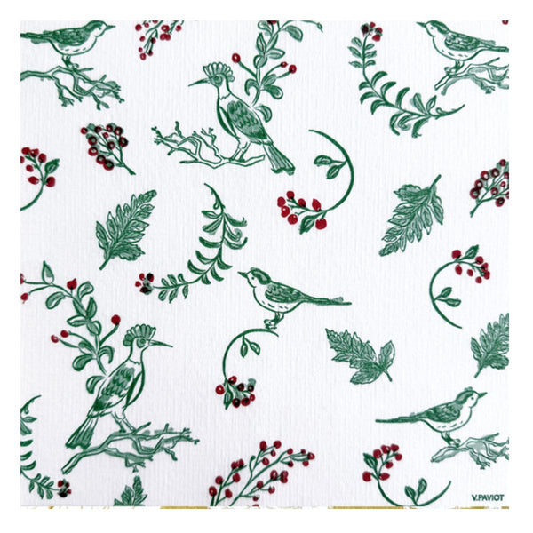 Francoise Paviot French Cocktail Napkins Birds Dinner Napkins pack of 20