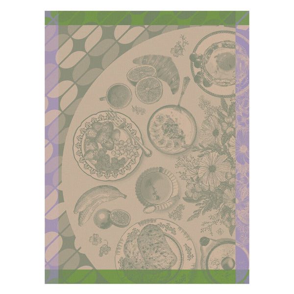 Le Jacquard Francais Brunch Gourmand Tea Towel Jacquard Green