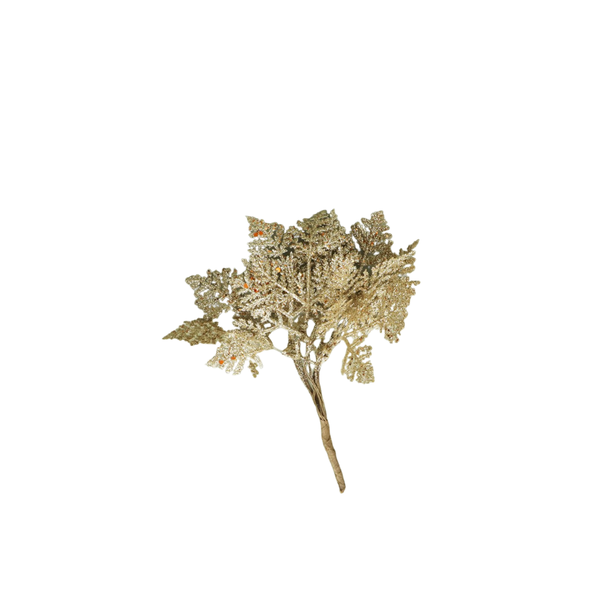 Gisela Graham Gold Sparkling Leaf Pick
