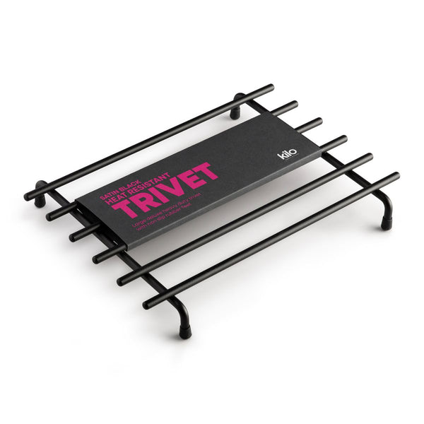 Kilo Heat Trivet Rectangular Satin Black- 32cm
