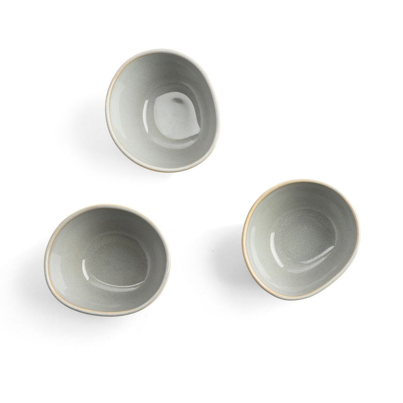 Keltum Organic Set of 3 Bowls Grey - 10cm