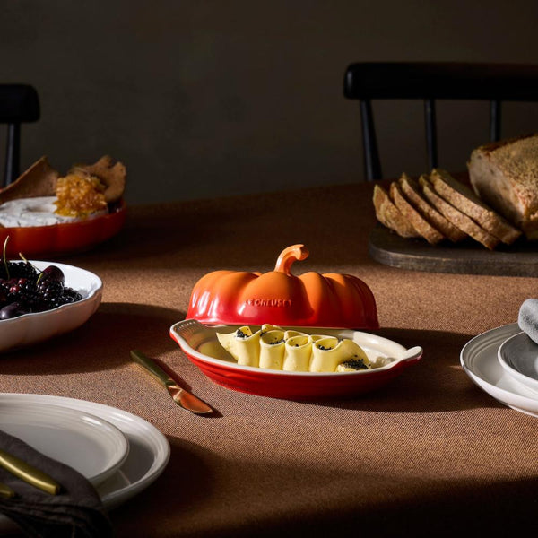 Le Creuset Stoneware Pumpkin Butter Dish - Volcanic