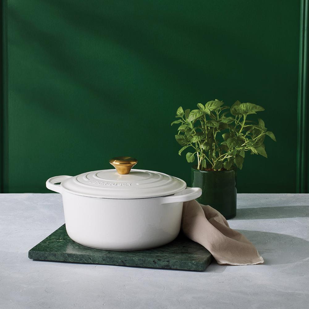 Le Creuset Signature Round Casserole - 24cm White | Divertimenti