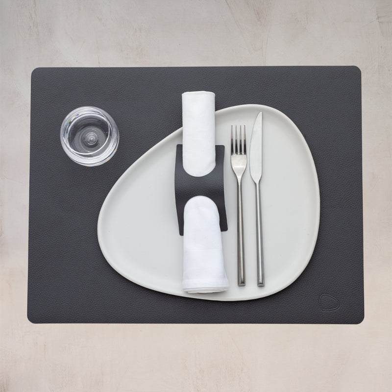Lind DNA Serene Leather Table Mat - Anthracite