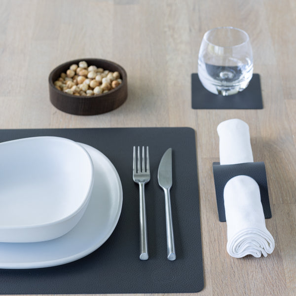 Lind DNA Serene Leather Table Mat - Anthracite