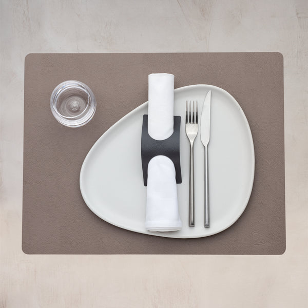 Lind DNA Serene Leather Table Mat - Mole Grey